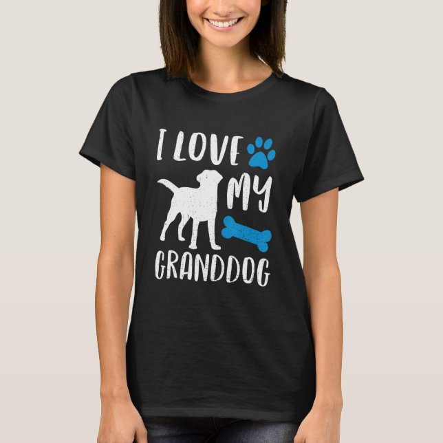 I Kärlek My Granddog Labrador Retriever Hund Grand T Shirt (Framsida)