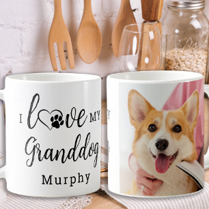 I Kärlek My Granddog Personlig Cute Pet Photo Kaffemugg