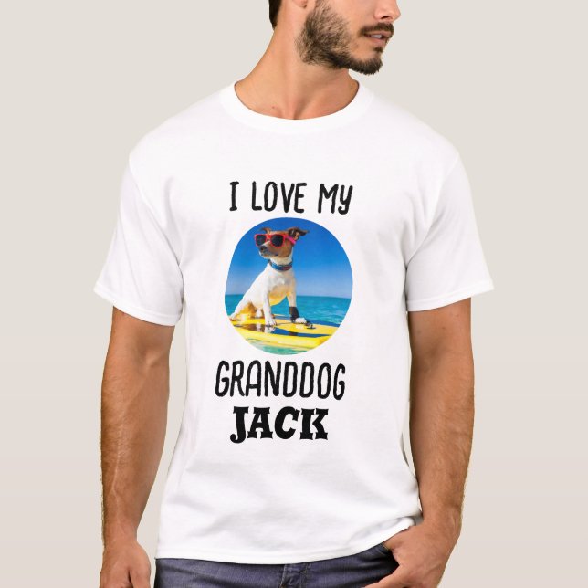 I Kärlek My GranDdog Personlig Pet Photo T Shirt (Framsida)