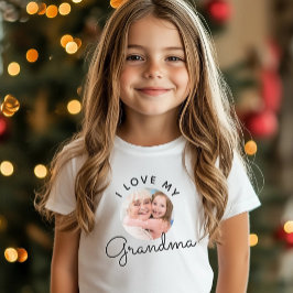 I Kärlek My Grandma Birthday Anpassningsbar Photo T Shirt