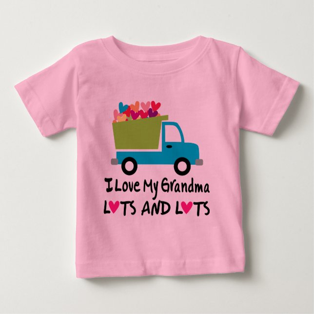 I Kärlek My Grandma Kids Gift Tee Shirt (Framsida)