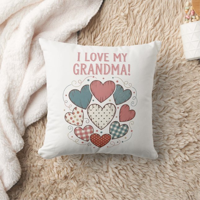I Kärlek My Grandma Land Heart Design Kudde (Filt)
