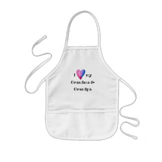 I Kärlek My Grandma och Grandpa Apron Barnförkläde