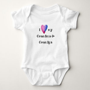 I Kärlek My Grandma och Grandpa Baby Bodykostym T Shirt