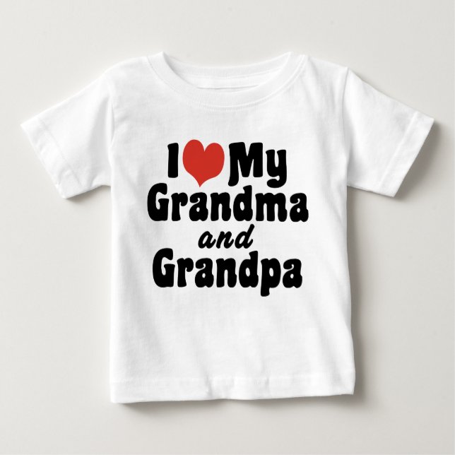 I Kärlek My Grandma och Grandpa Tee (Framsida)