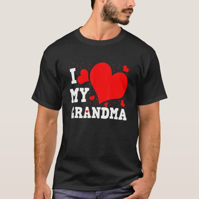 I Kärlek My Grandma Valentines day-familjen Matchi T Shirt (Framsida)