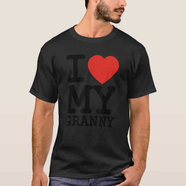 I Kärlek My Granny-familjen som matchar Valentines T Shirt (Framsida)