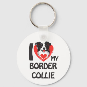 I Kärlek My Gräns Collie - Cute & Proud Hund älska Nyckelring