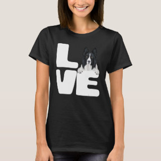 I Kärlek My Gräns Collie Hund älskare T Shirt