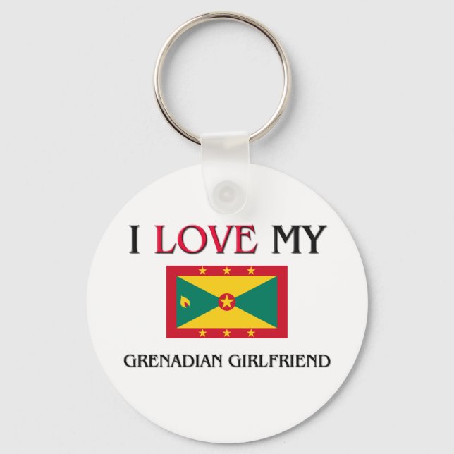 I Kärlek My Grenadian Girlkompis Nyckelring (Framsida)