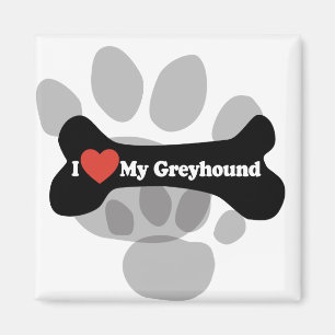 I Kärlek My Greyhound - Hund Bone Magnet
