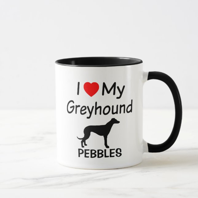 I Kärlek My Greyhound Hund Mugg (Höger)