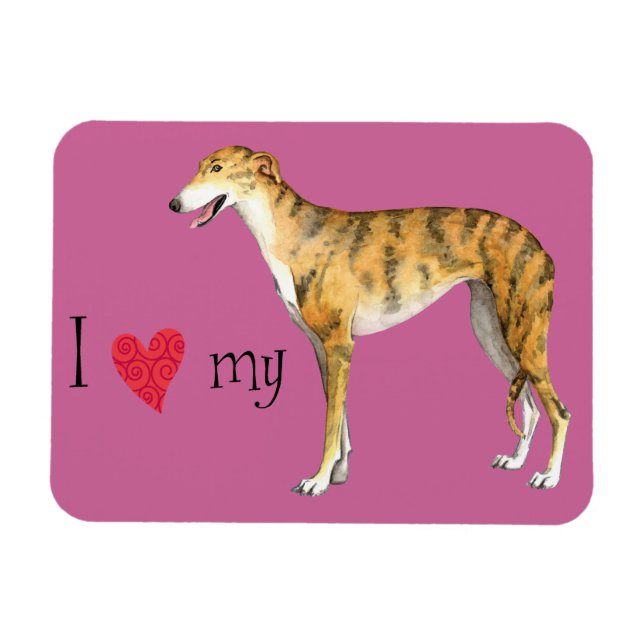 I Kärlek my Greyhound Magnet (Horisontell)
