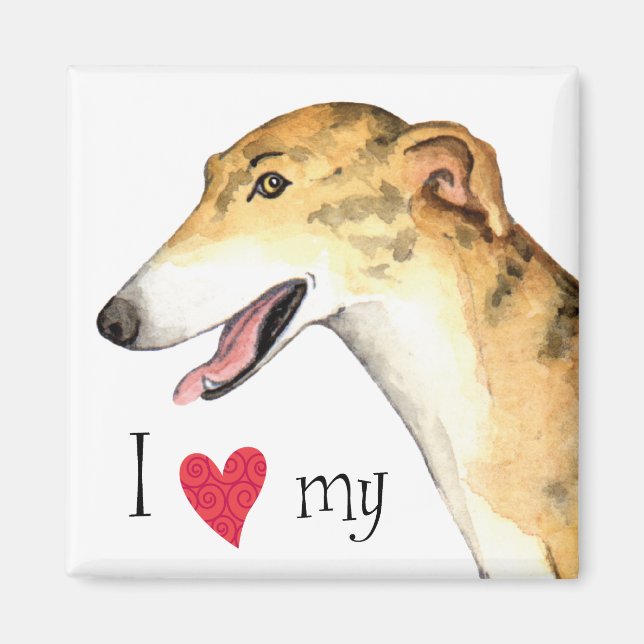 I Kärlek my Greyhound Magnet (Framsidan)