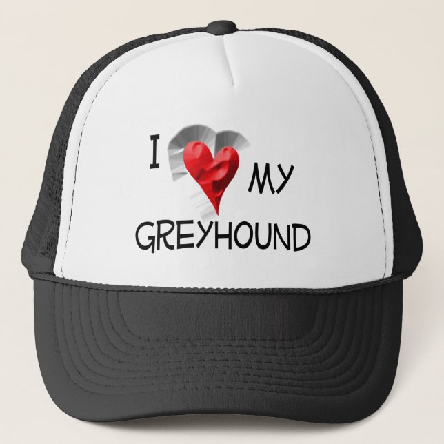 I Kärlek My Greyhound Truckerkeps (Framsida)