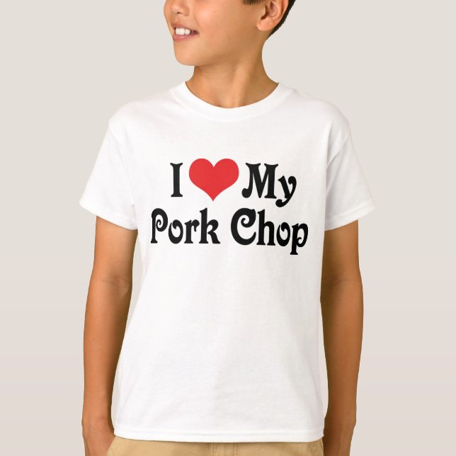 I Kärlek My Gris Chop T Shirt (Framsida)