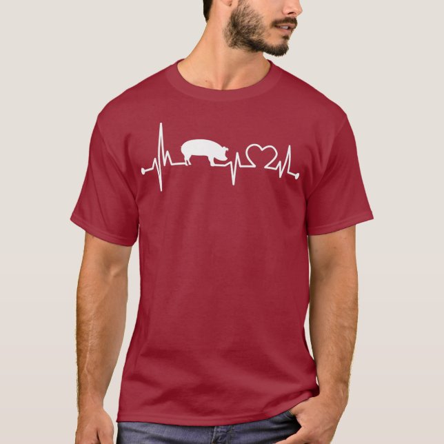 I Kärlek My Gris Heart Valve EKG Heartslag Funny T Shirt (Framsida)