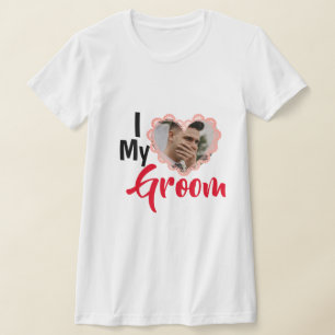 I Kärlek My Groom Heart Bröllop Personlig Photo T Shirt