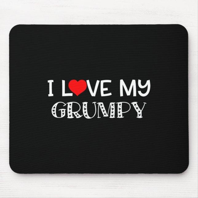 I Kärlek My Grumpy T Shirt Fars dag Underbar Gift Musmatta (Framsidan)