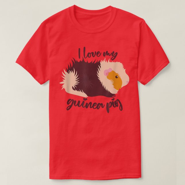 I Kärlek My Guinea Gris Cavy Cute Funny T-Shirt (Design framsida)