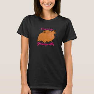 I Kärlek My Guinea Wig Long HERHERHÄRRIG Gris Cute T Shirt