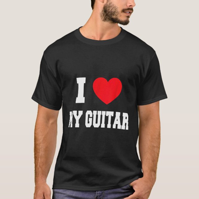 I Kärlek My Guitar T Shirt (Framsida)