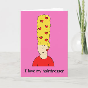 I Kärlek My Hairdresser Blonde Beehive Kort