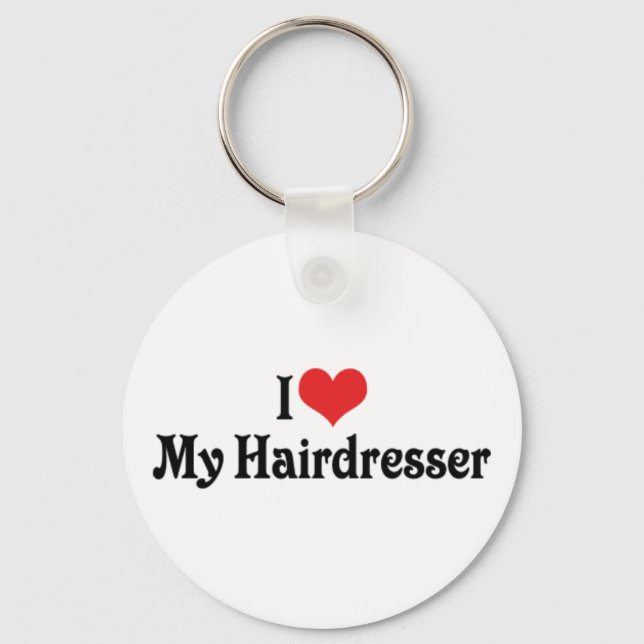 I Kärlek My Hairdresser Keychain Nyckelring (Framsida)