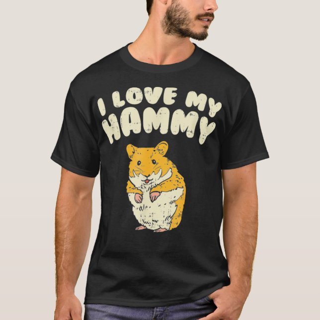 I Kärlek My Hammy - Cute Hamster T Shirt (Framsida)