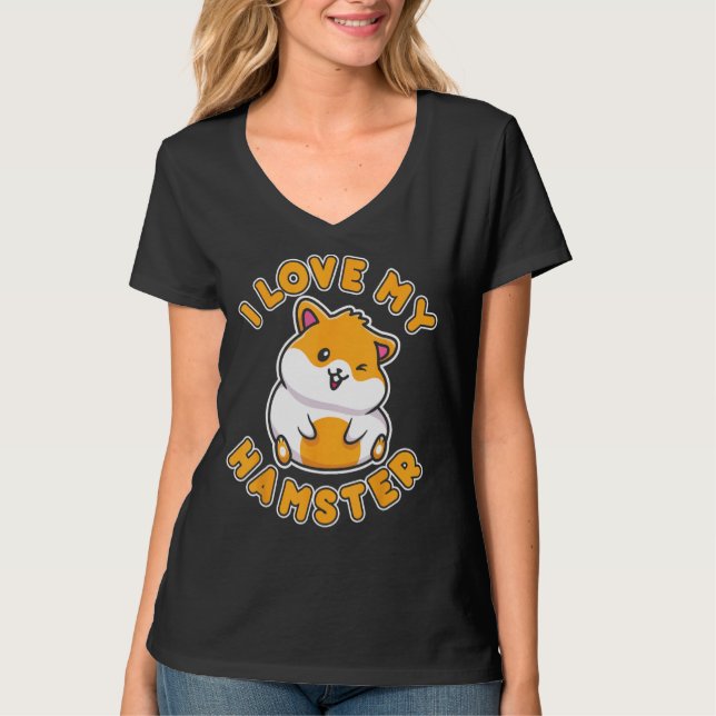 I Kärlek My Hamster T Shirt (Framsida)