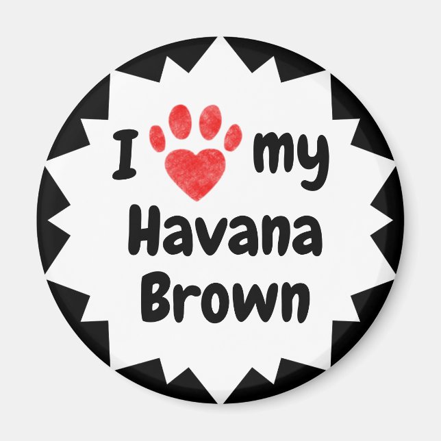 I Kärlek My Havana Brown Cat Magnet (Framsidan)