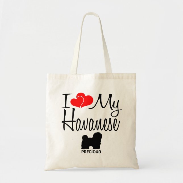 I Kärlek My Havanese Hund Tote Bag Tygkasse (Framsidan)
