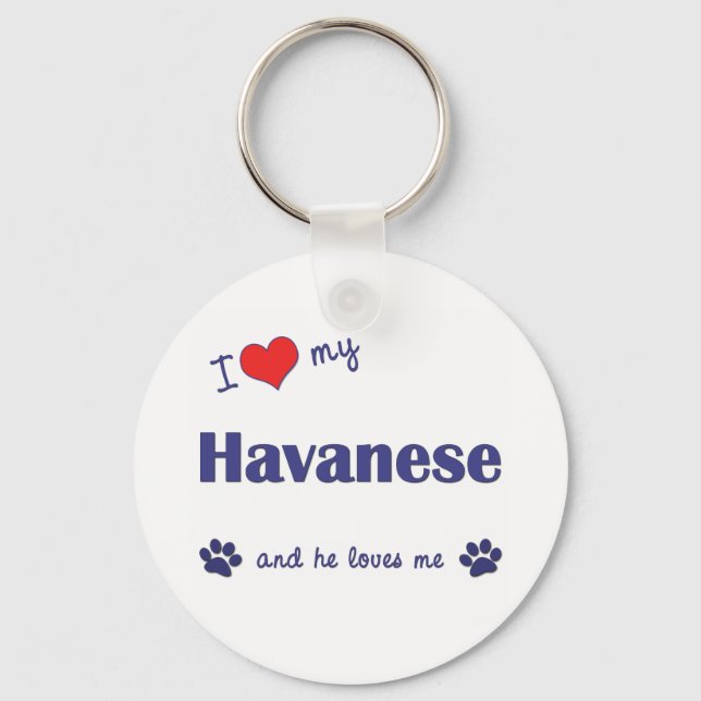 I Kärlek My Havanese (Male Hund) Nyckelring (Framsida)