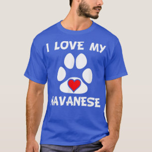 I Kärlek My Havanese Paw Print Heart Hundägare T Shirt