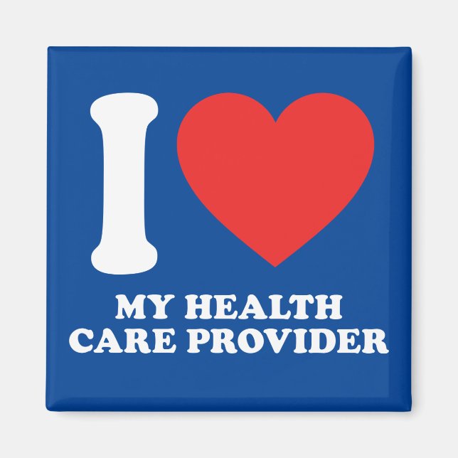 I Kärlek My Health Care Provider Magnet (Framsidan)