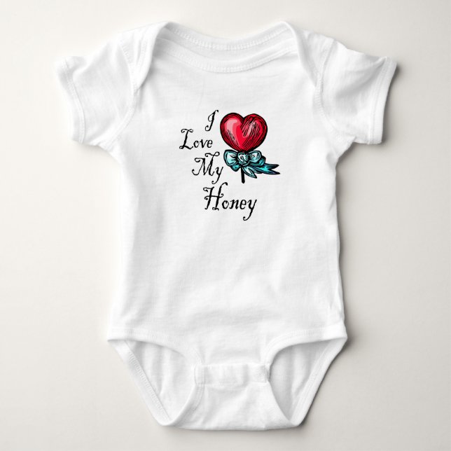 I Kärlek My Honung Heart Lollipop Tröja (Framsida)