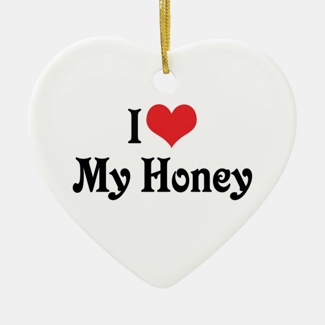 I Kärlek My Honung Julgransprydnad Keramik (Framsidan)
