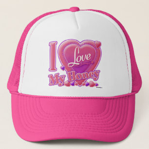 I Kärlek My Honung rosa/lila - hjärta Truckerkeps