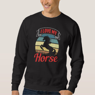 I Kärlek My Horse Equestrian Riding Rider Lång Ärmad Tröja