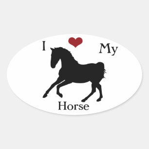I Kärlek My Horse Oval Sticker #1 Ovalt Klistermärke