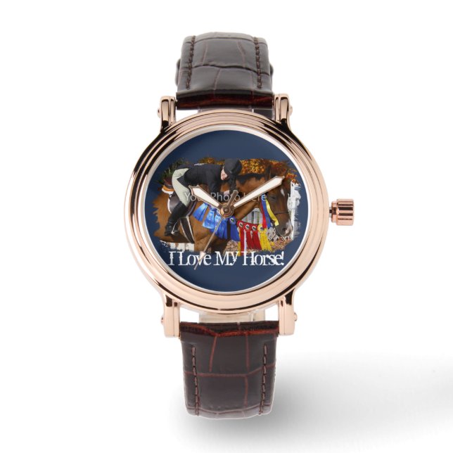 I Kärlek My Horse Photo Template Armbandsur (Framsida)