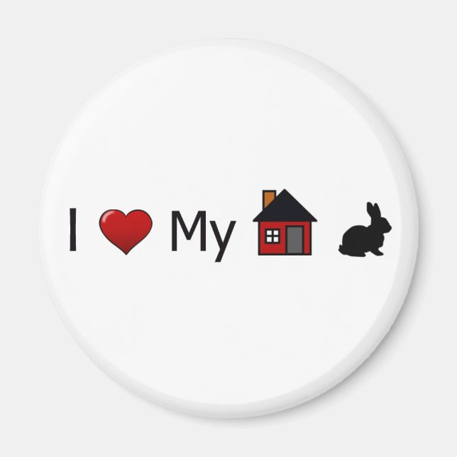"I Kärlek My House Rabbit" Magnet (Framsidan)