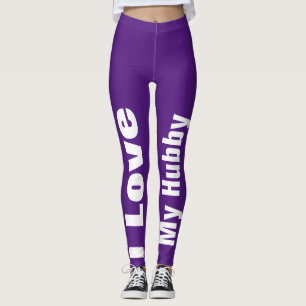 I Kärlek My Hubby Lila White Cute Girly Chic 2020 Leggings