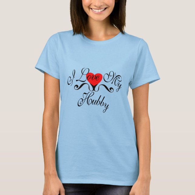 I Kärlek My Hubby Tee Shirt (Framsida)