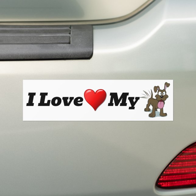 I Kärlek My Hund Bumper Sticker Bildekal (På Bil)