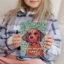 I Kärlek My Hund Coloring Postcard