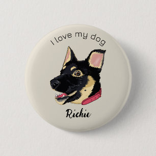 I Kärlek My Hund Cute German Shepherd Puppy Knapp