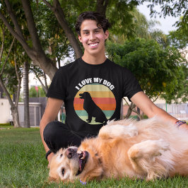 I Kärlek My Hund Cute Golden Retriever Sunset T Shirt