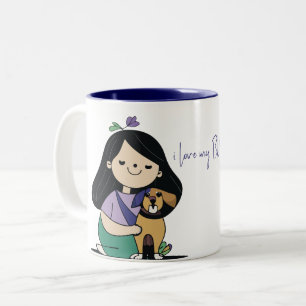 I Kärlek My Hund - Female utgåva 1 Två-Tonad Mugg