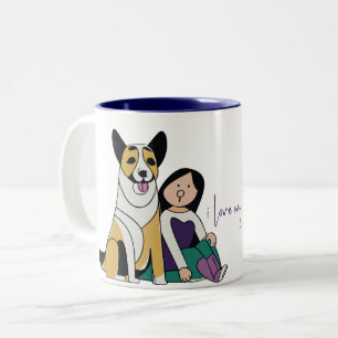 I Kärlek My Hund - Female utgåva 4 Två-Tonad Mugg